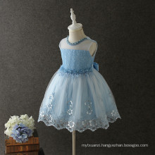 hot summer special washable beautiful dresses wave skirt tail sky color graceful garment for children female wearing